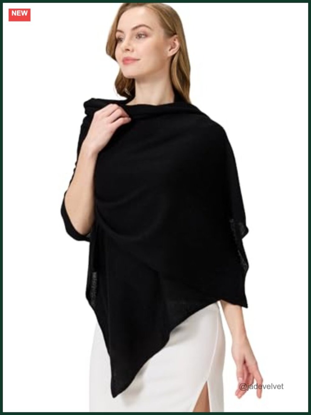 100% Cashmere Wrap Shawl for Women 71x24 Large Lightweight Knitted Scarf Gift